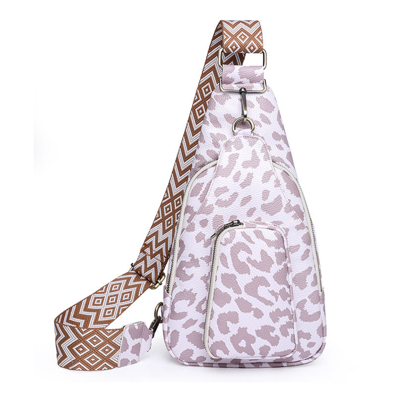 Wholesale PU Vintage Style Cow Pattern Ladies Chest Bag
